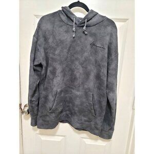 Abercrombie & Fitch Gray Tie-Dye Hoodie Sweatshirt With Embroidered Logo & Kanga
